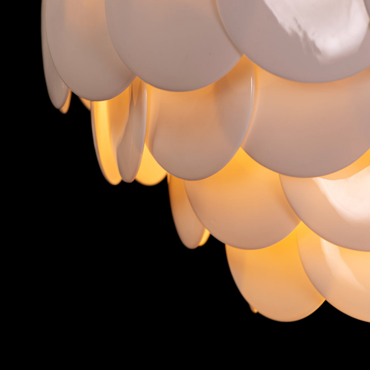 Porcelain Sail (Chrome, White) Ceramic Chandelier