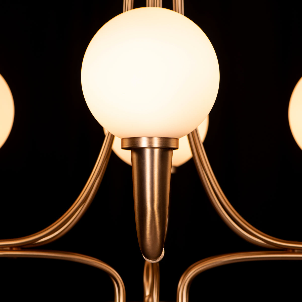 Kenswick (Gold, White) Frosted Glass Chandelier