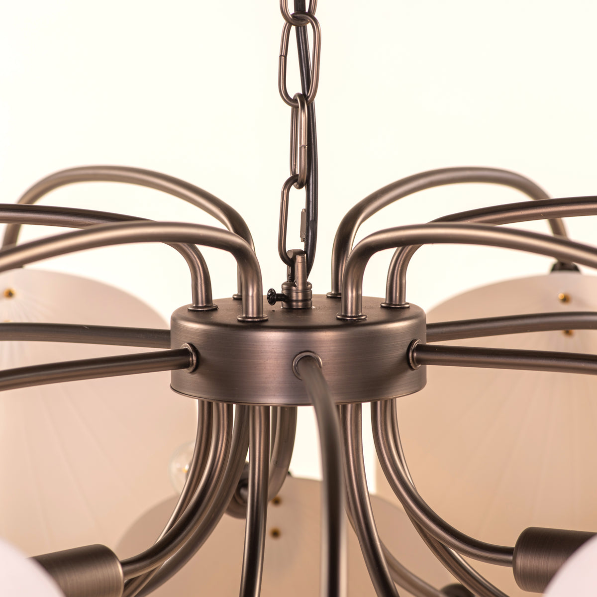 Petaline (Round, Brown, White) Ceramic Chandelier