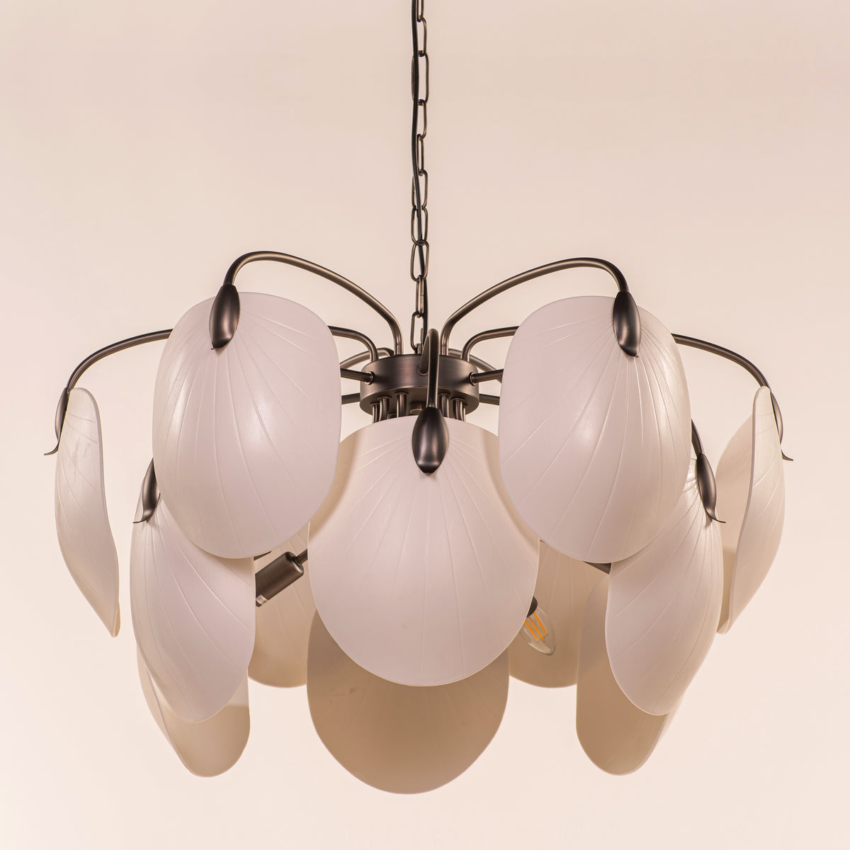 Petaline (Round, Brown, White) Ceramic Chandelier