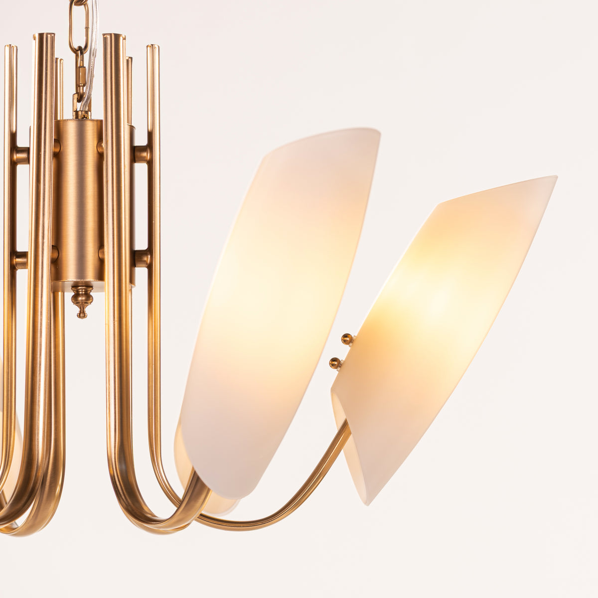 Silvana (Gold, White) Frosted Glass Chandelier