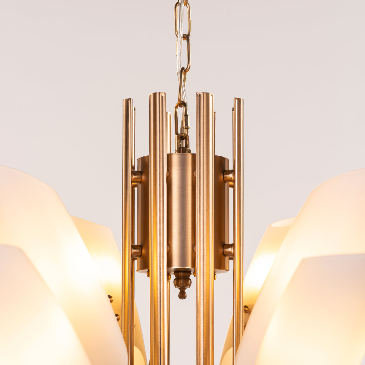 Silvana (Large, Gold & White) Frosted Glass Chandelier