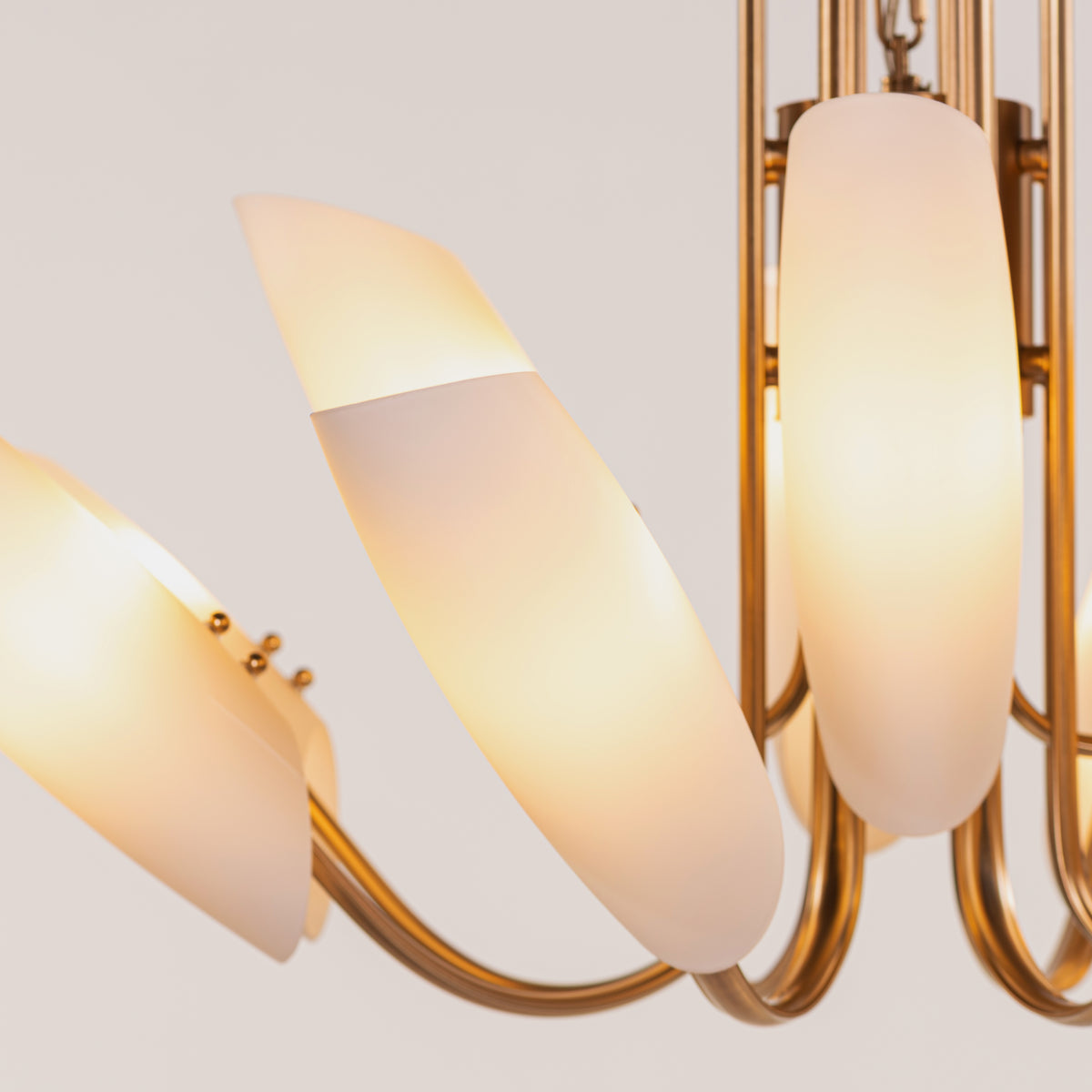 Silvana (Large, Gold & White) Frosted Glass Chandelier