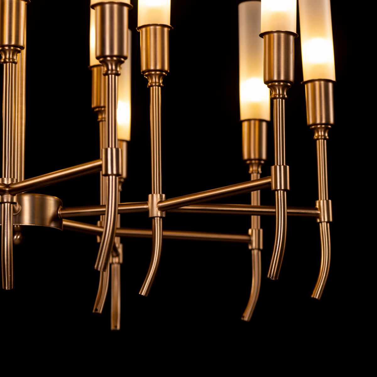 Cavendish (Round, Gold) Frosted Glass Chandelier