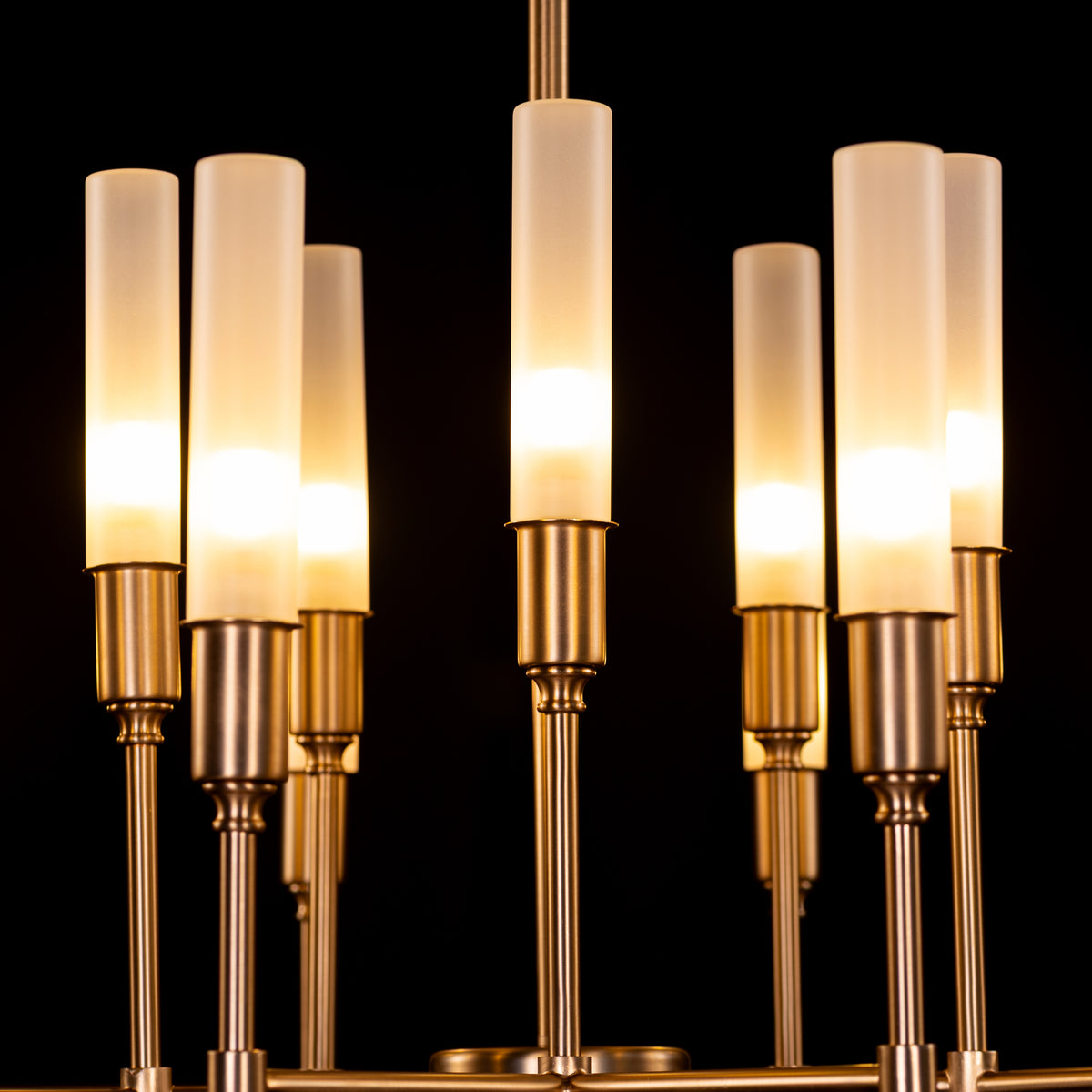 Cavendish (Round, Gold) Frosted Glass Chandelier