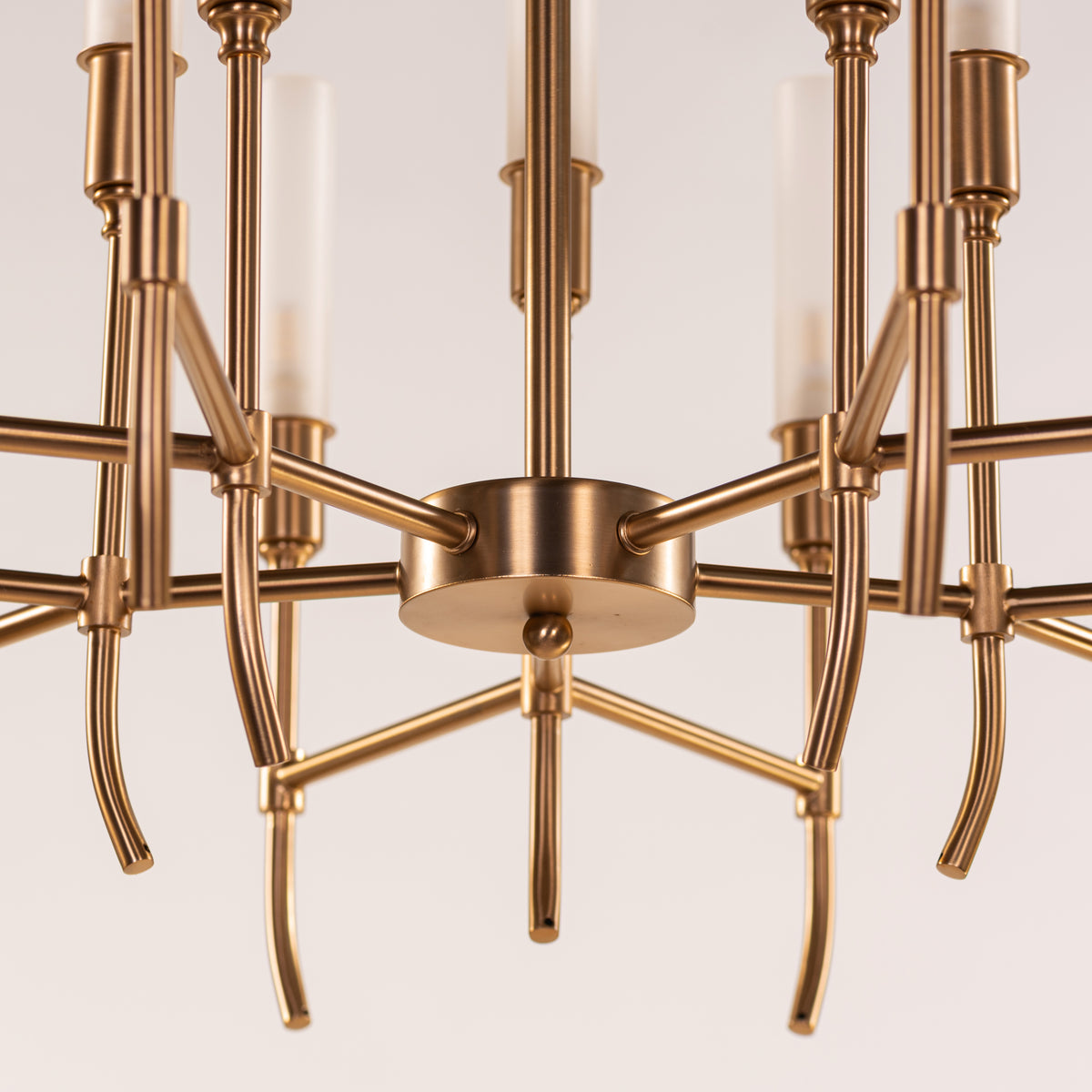 Cavendish (Round, Gold) Frosted Glass Chandelier