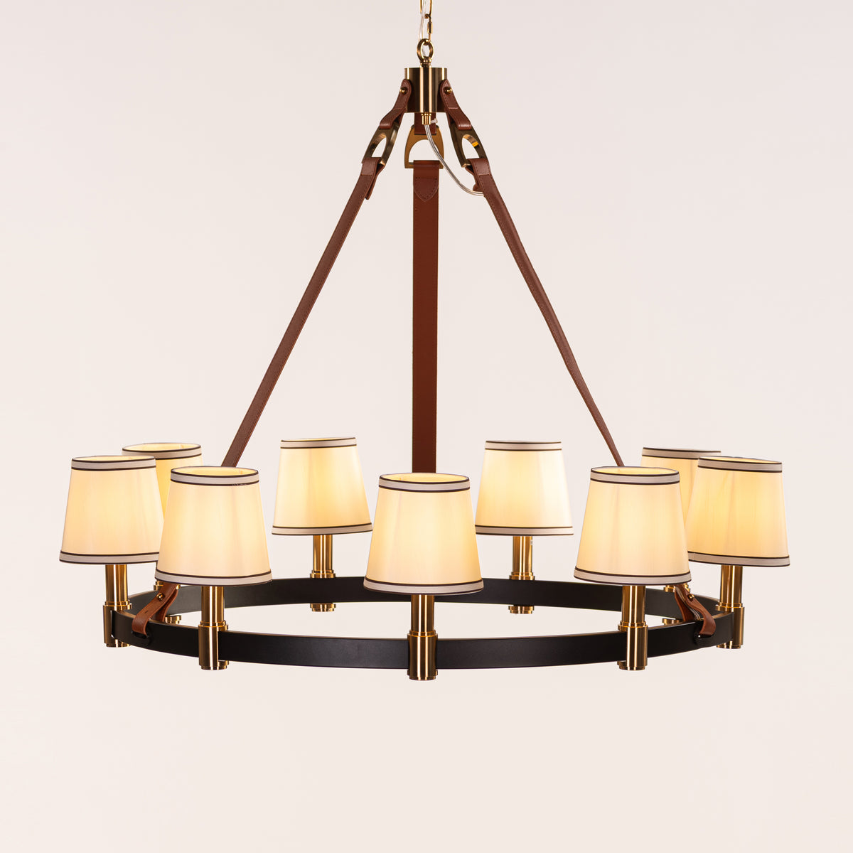 Ink & Ember (Black, Brown, White) Faux Leather Chandelier