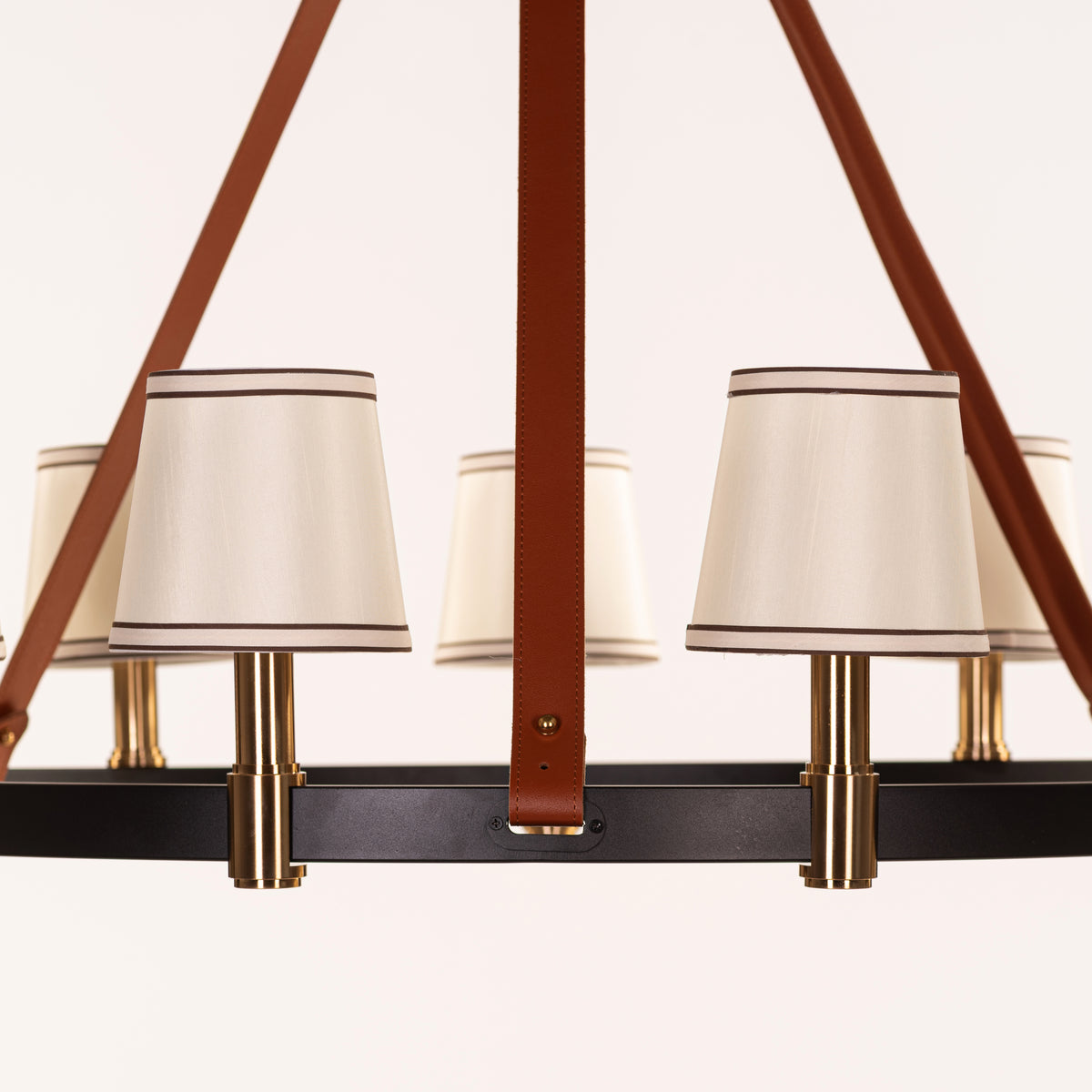 Ink & Ember (Black, Brown, White) Faux Leather Chandelier