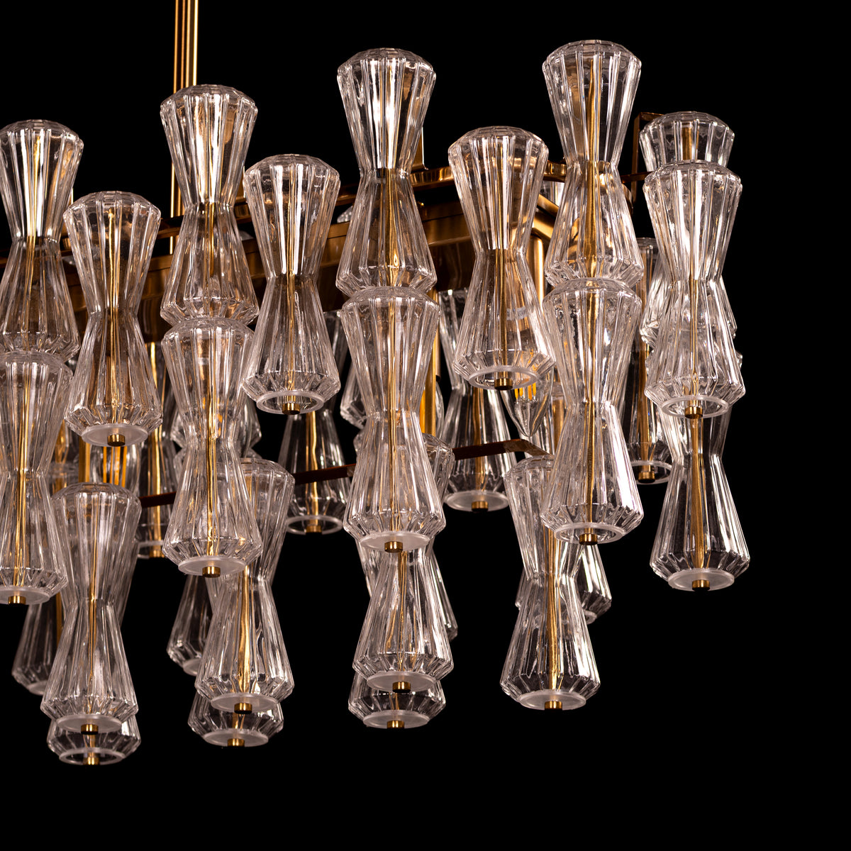 Light Rain (Gold, Textured) Glass Chandelier