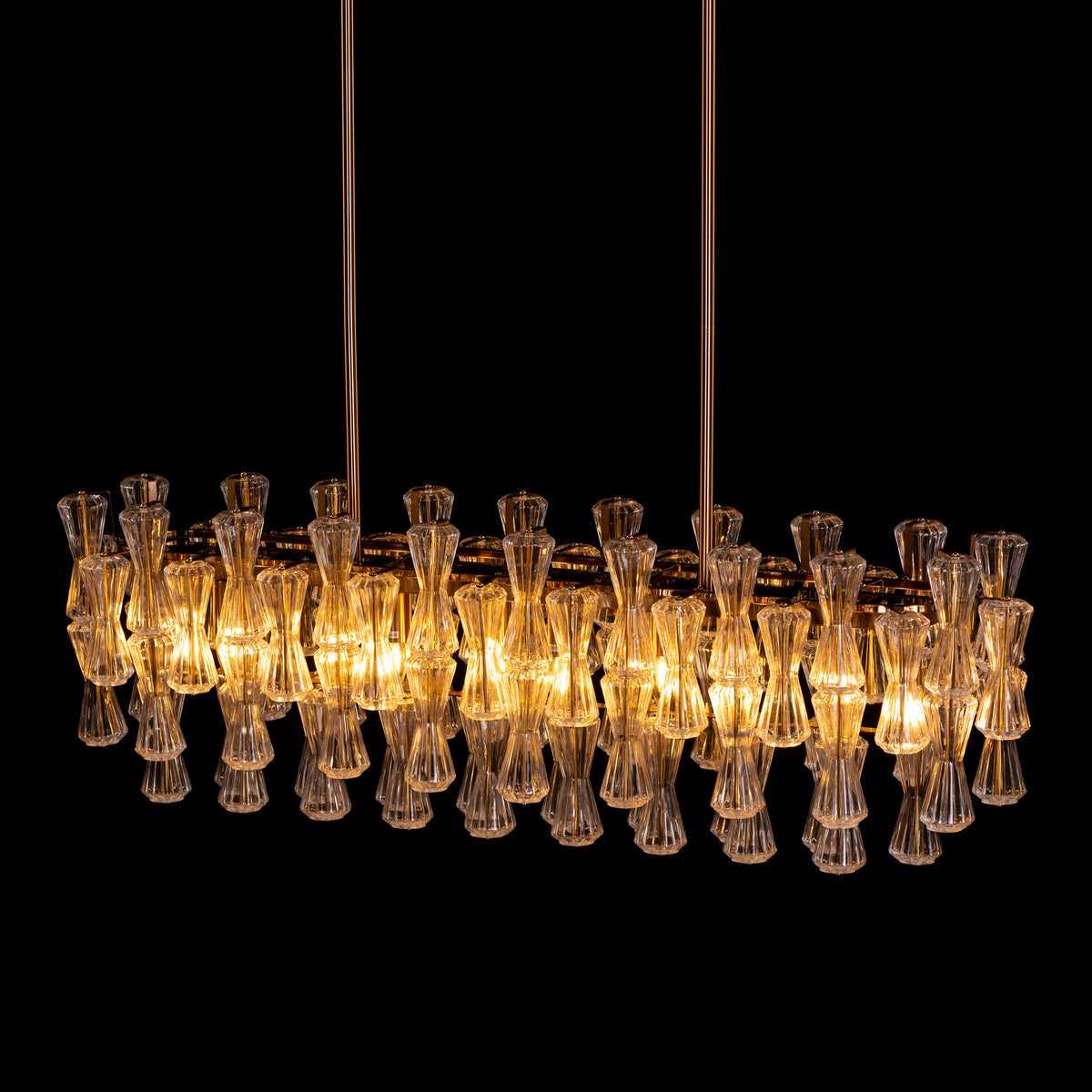 Light Rain (Gold, Textured) Glass Chandelier