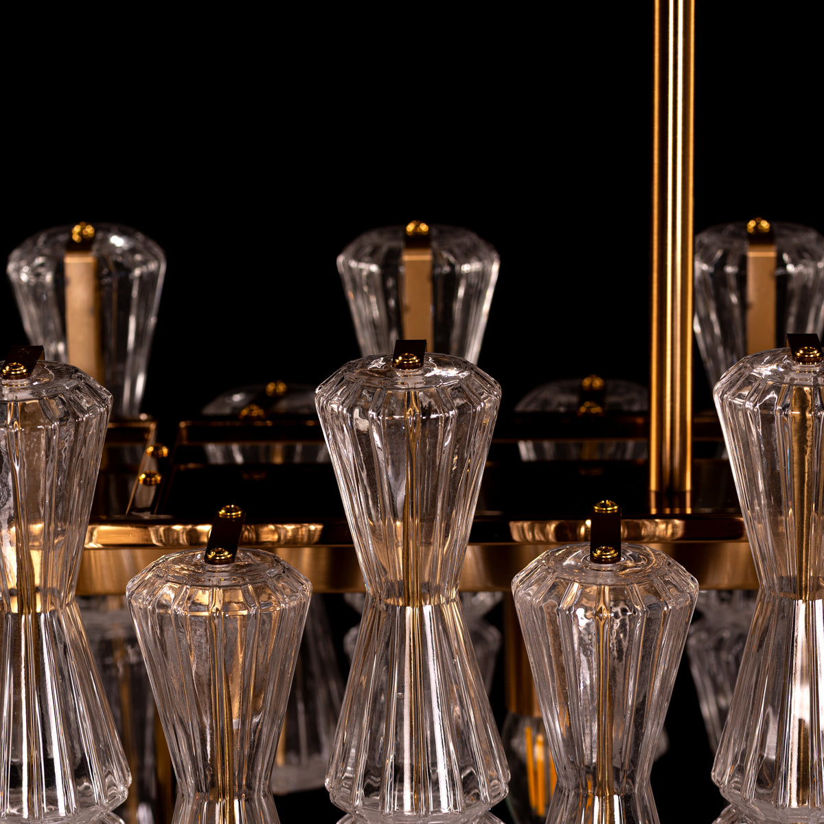 Light Rain (Gold, Textured) Glass Chandelier