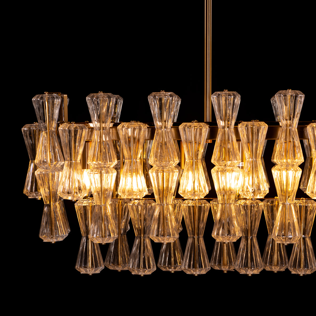 Light Rain (Gold, Textured) Glass Chandelier