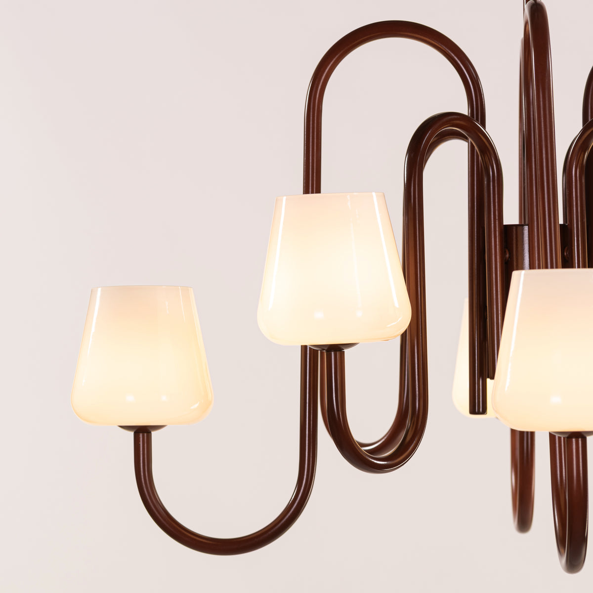 The Poet's Flame (Brown, White) Glass Chandelier
