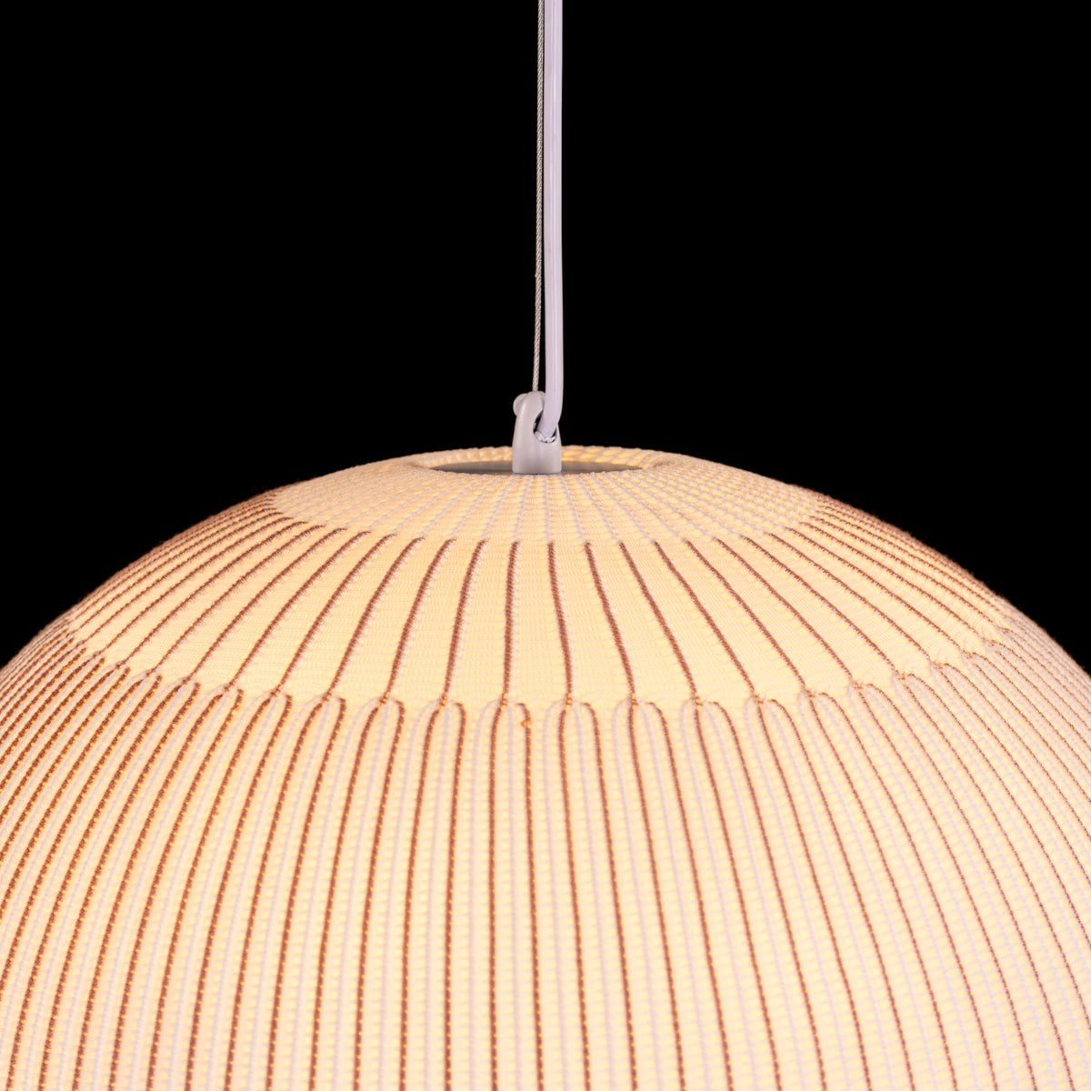 Tideform Orb (Off-White, White) Fabric Pendant Light