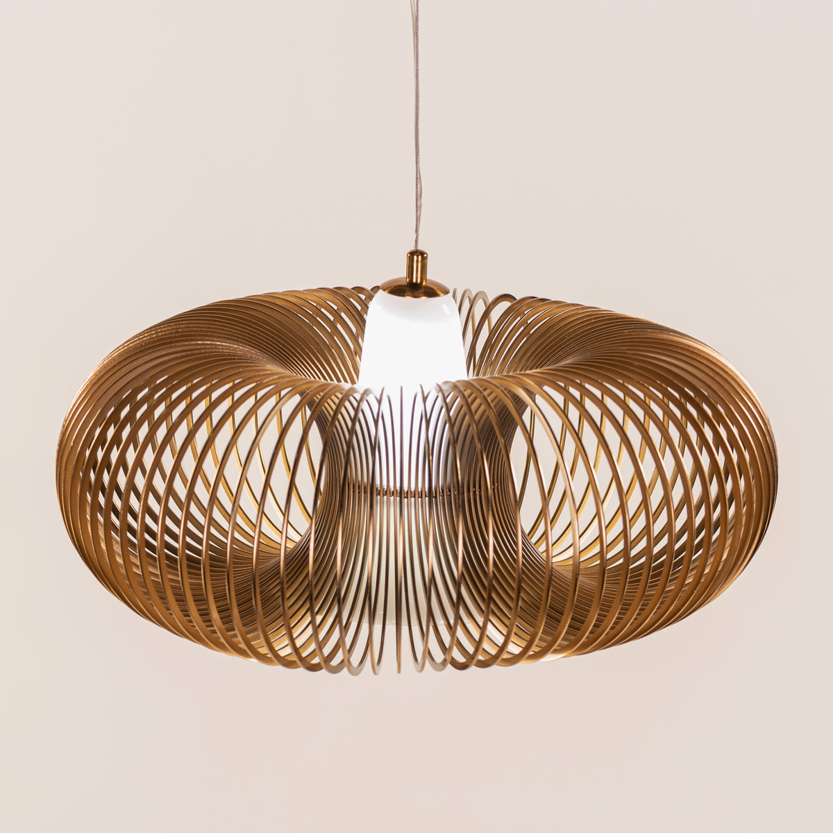 Oïna (Small, Gold, White) Metal & Glass Pendant Light
