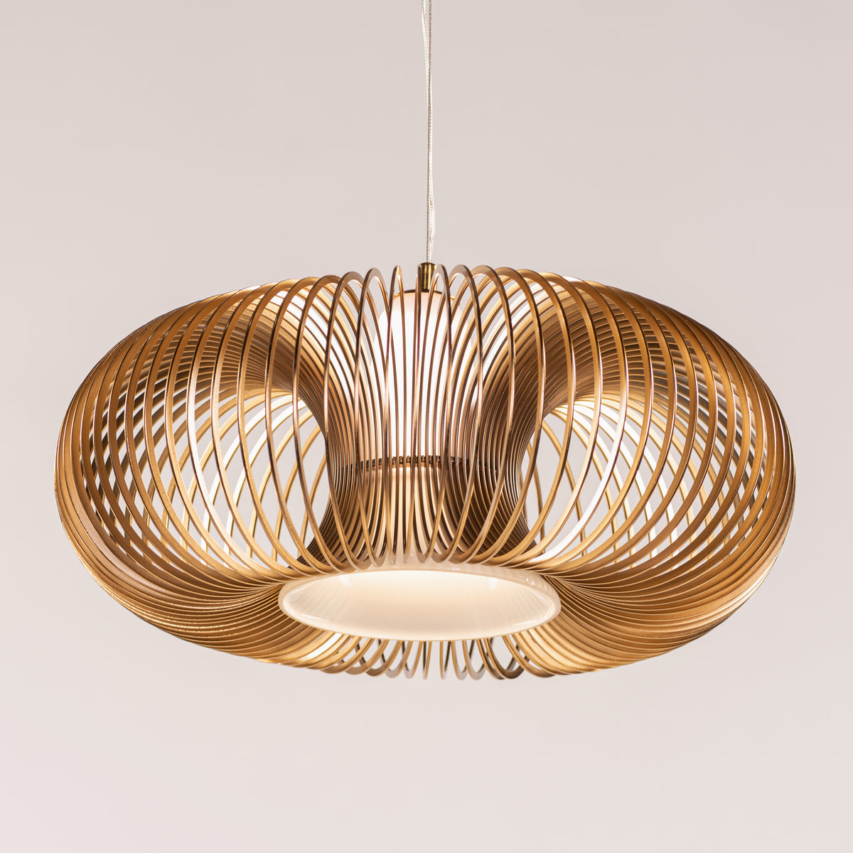 Oïna (Small, Gold, White) Metal & Glass Pendant Light