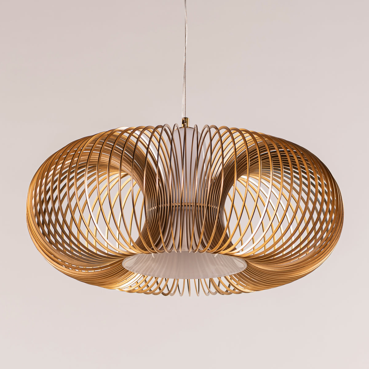 Oïna (Medium, Gold, White) Metal & Glass Pendant Light