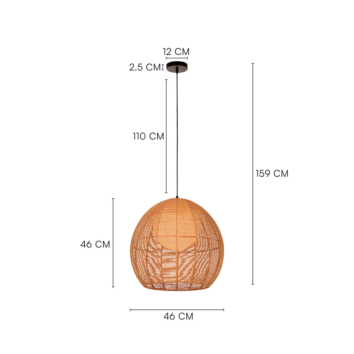 Sundown Cove (Gold, Beige) Rattan Pendant Light
