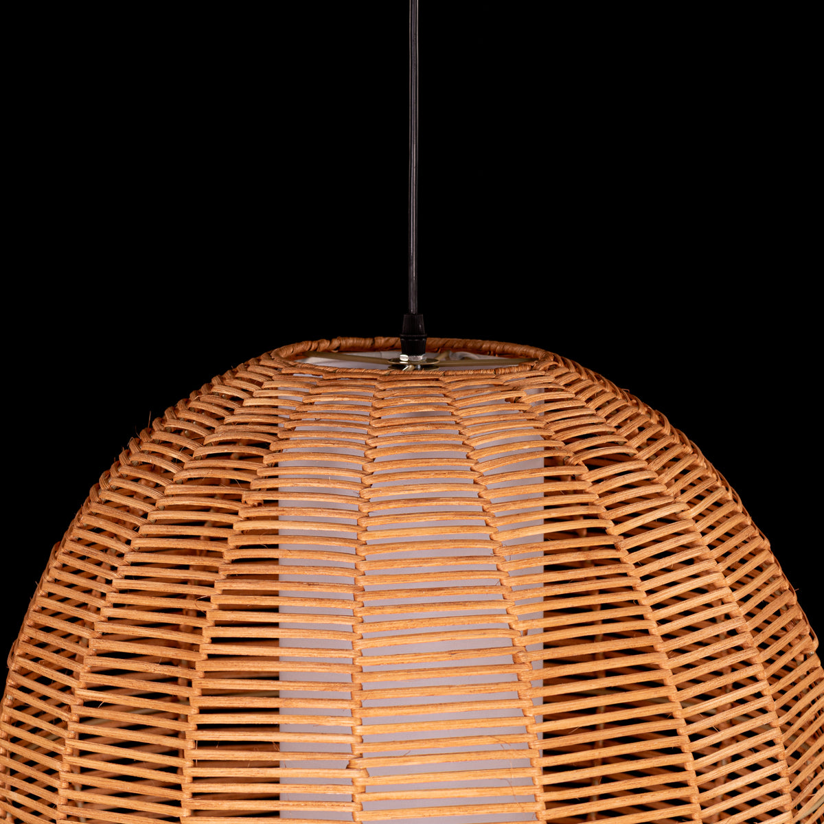 Sunlight Shore (Round, Beige) Rattan Pendant Light