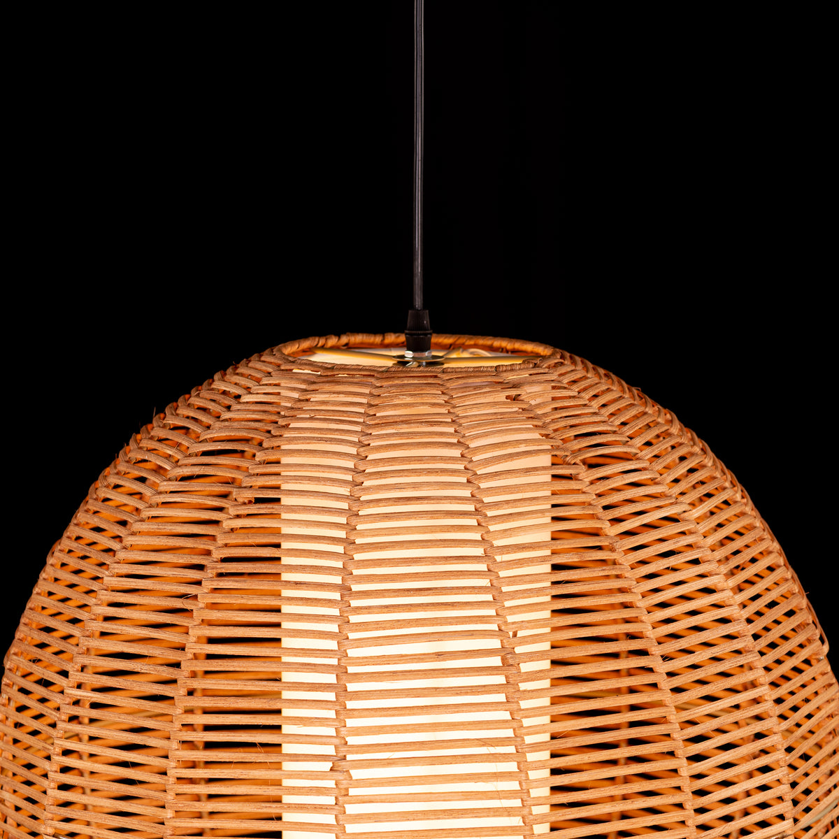 Sunlight Shore (Round, Beige) Rattan Pendant Light