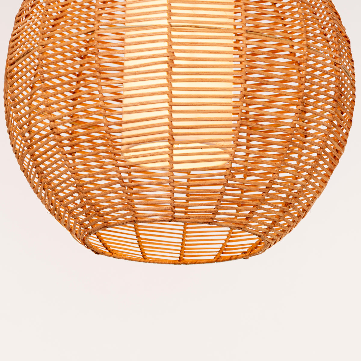 Sunlight Shore (Round, Beige) Rattan Pendant Light