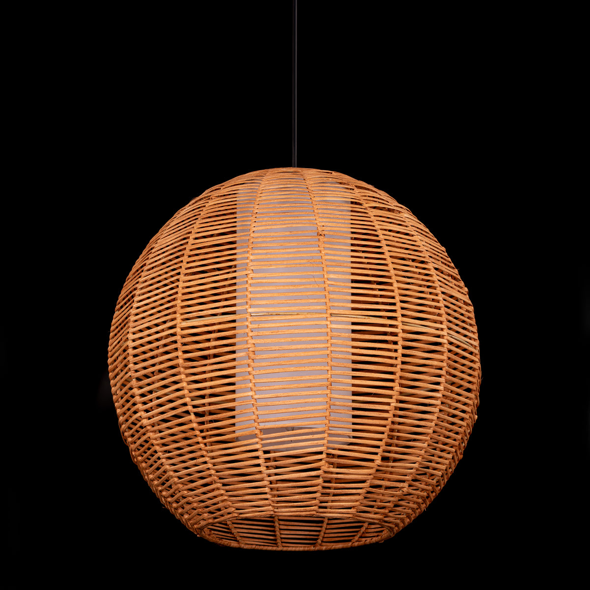 Sunlight Shore (Round, Beige) Rattan Pendant Light