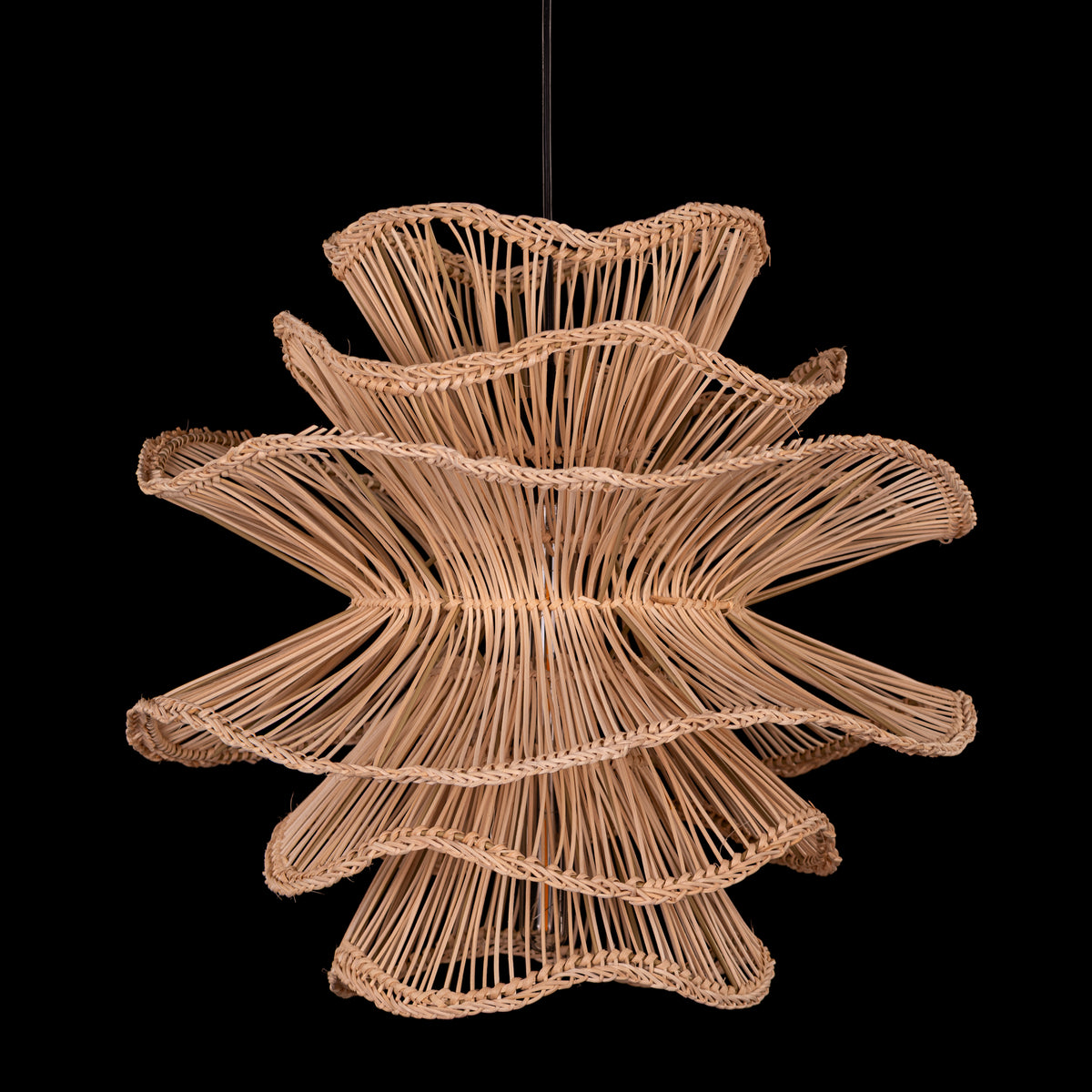 Seashell Whisper (Beige) Rattan Pendant Light