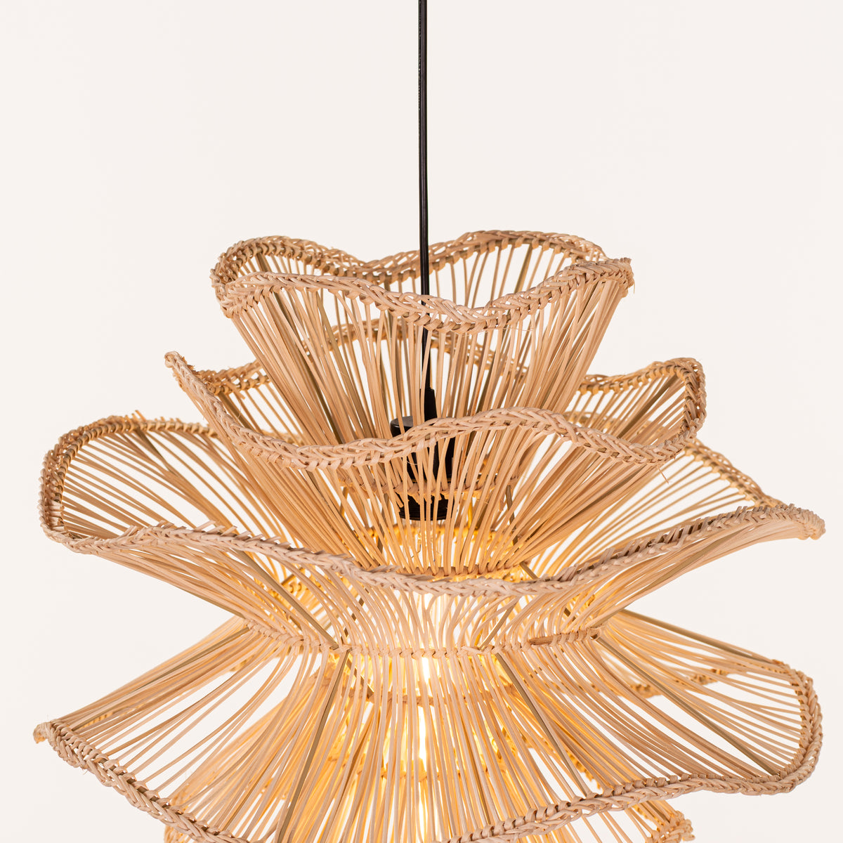 Seashell Whisper (Beige) Rattan Pendant Light