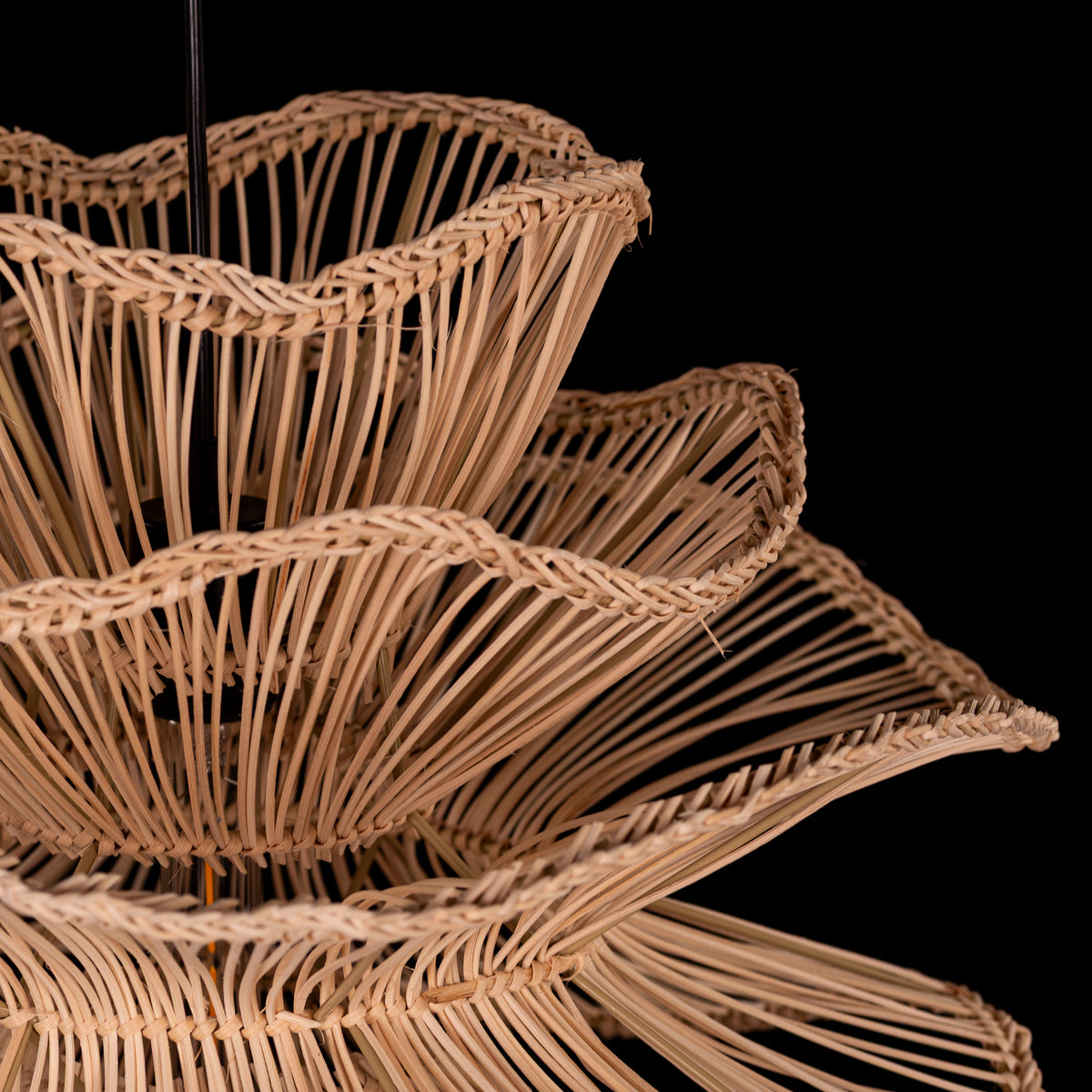 Seashell Whisper (Beige) Rattan Pendant Light