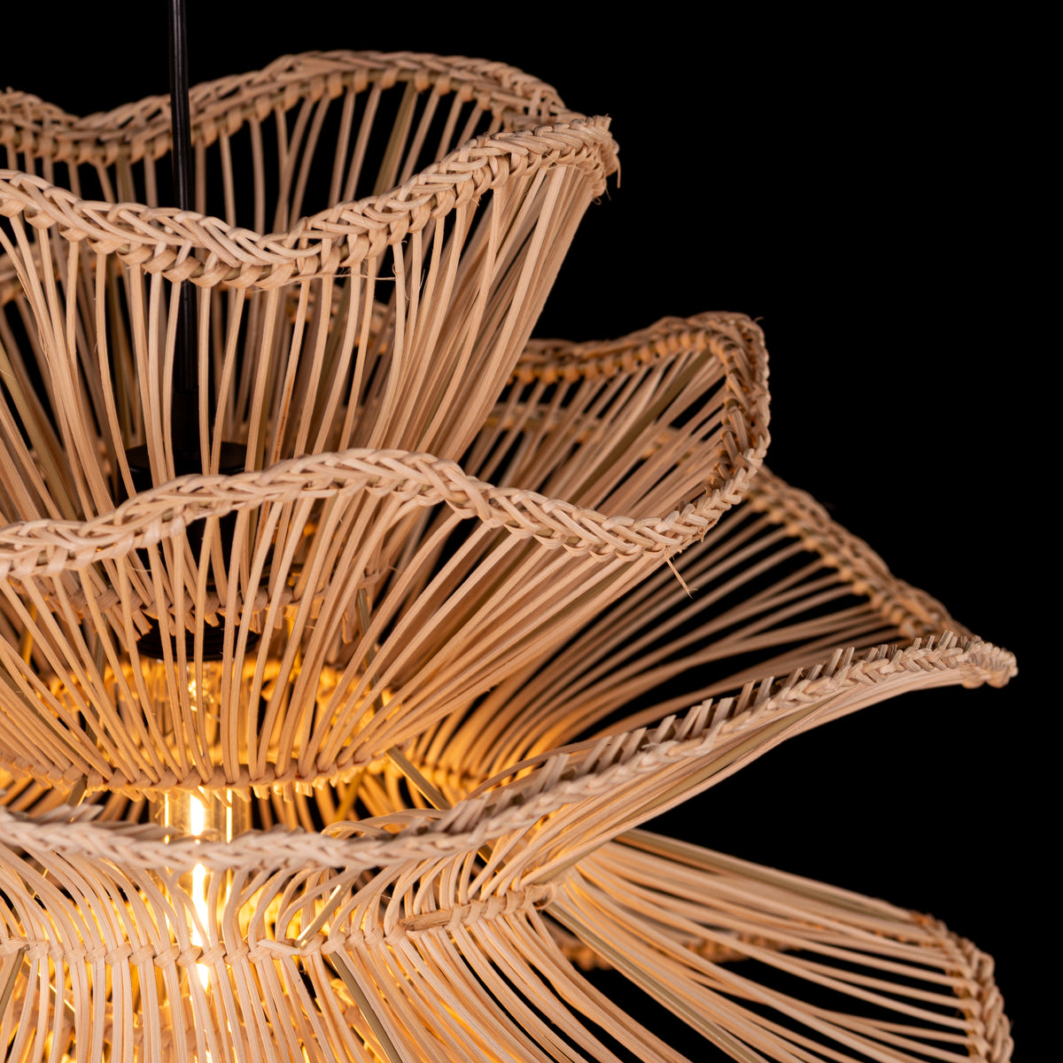 Seashell Whisper (Beige) Rattan Pendant Light