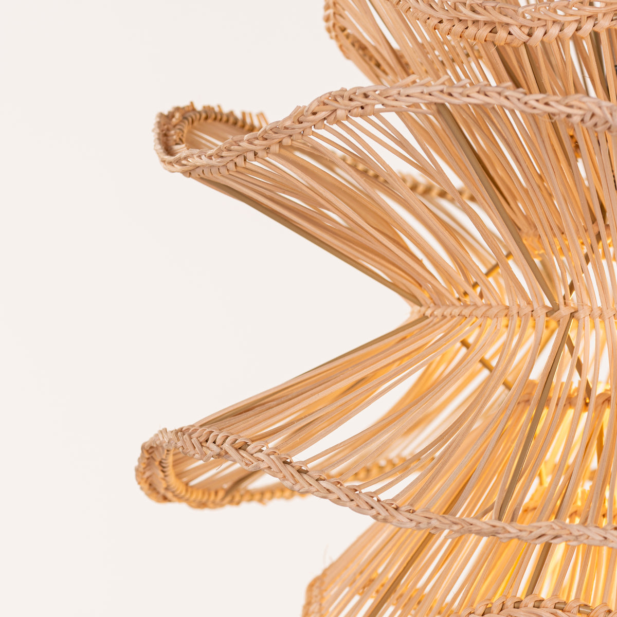 Seashell Whisper (Beige) Rattan Pendant Light