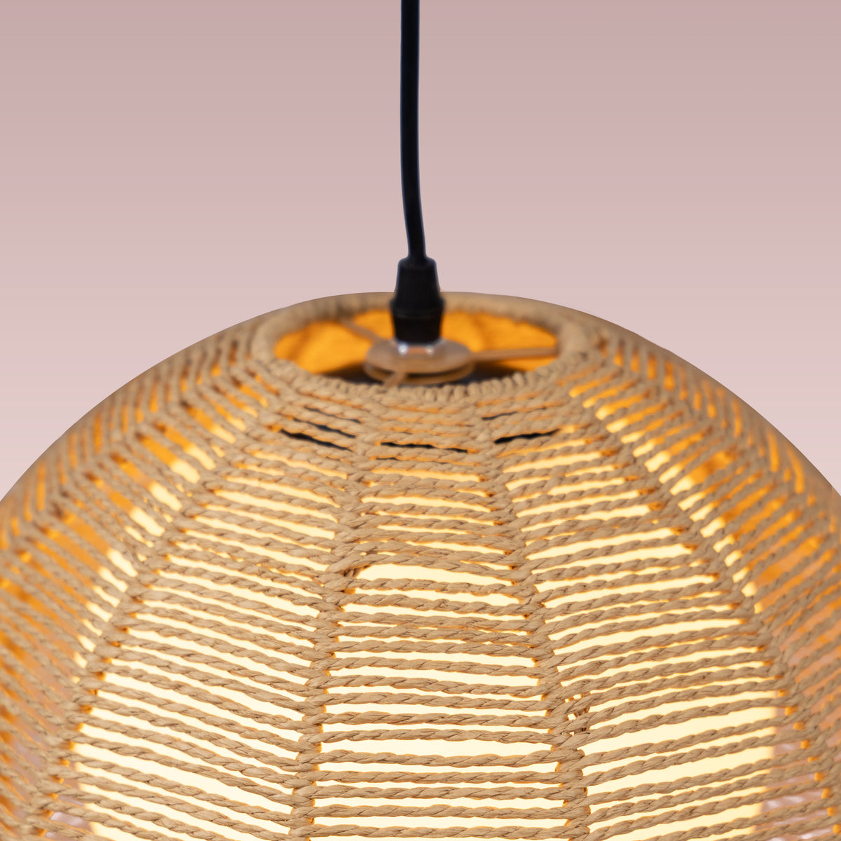 Harvest Halo Rattan Pendant Light