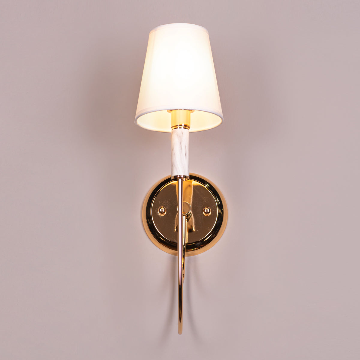 Chelsea (Gold, White) Fabric Wall Light