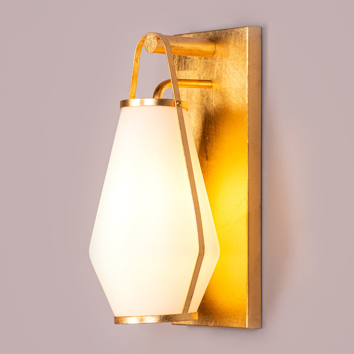 Egerton (Gold, White) Frosted Glass Wall Light