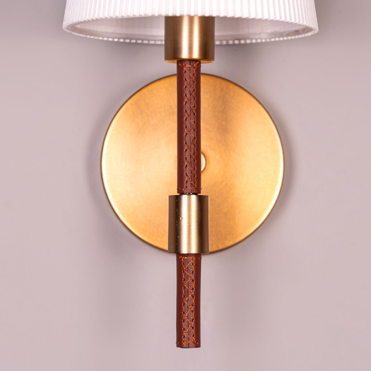 Mayfair Mews (Gold, White) Faux Leather Wall Light