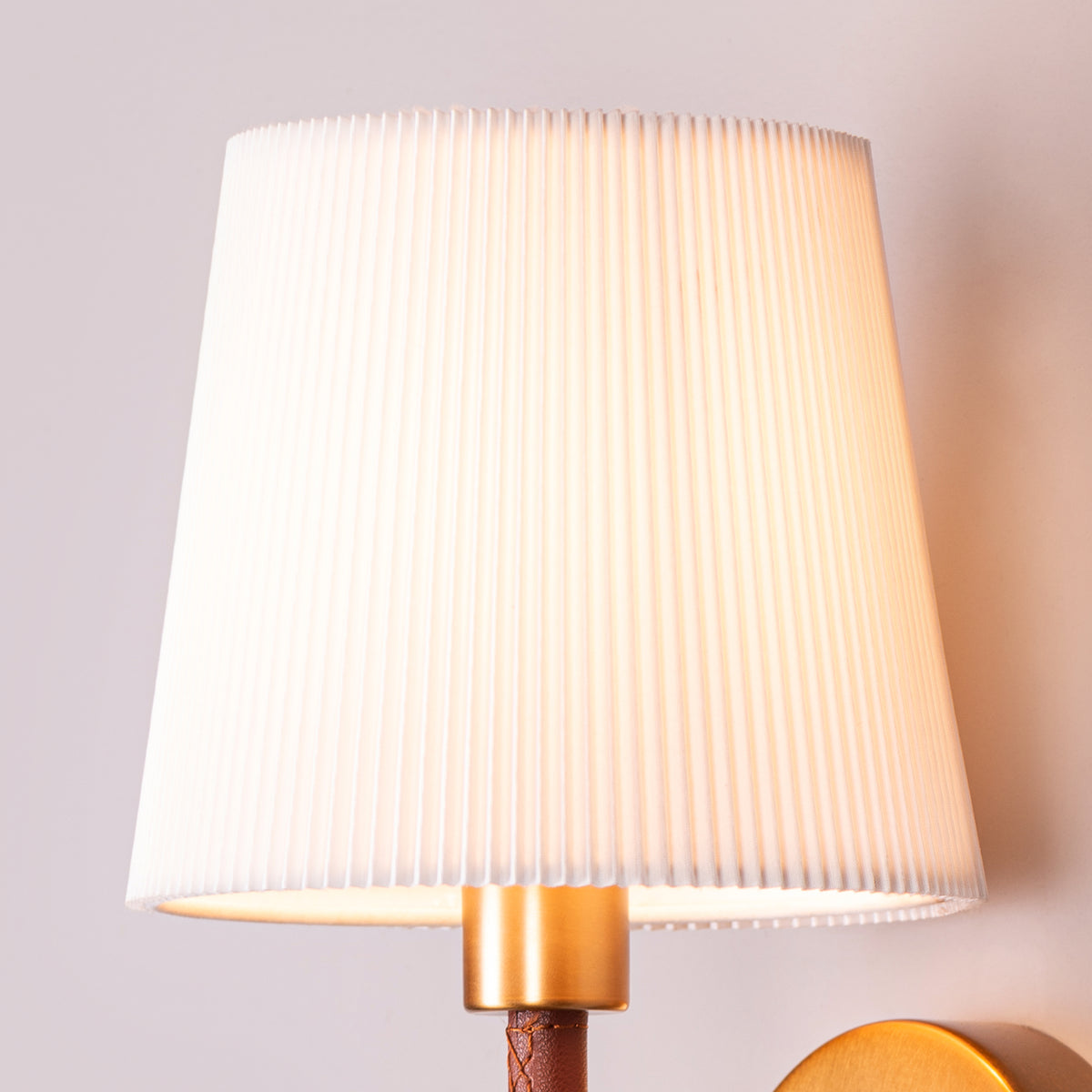 Mayfair Mews (Gold, White) Faux Leather Wall Light