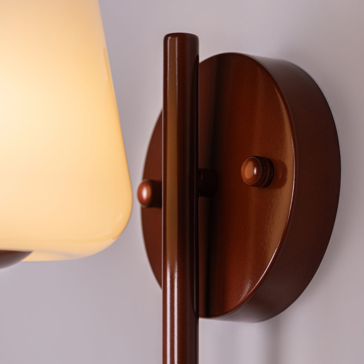 The Poet's Flame (Brown, White) Glass Wall Light