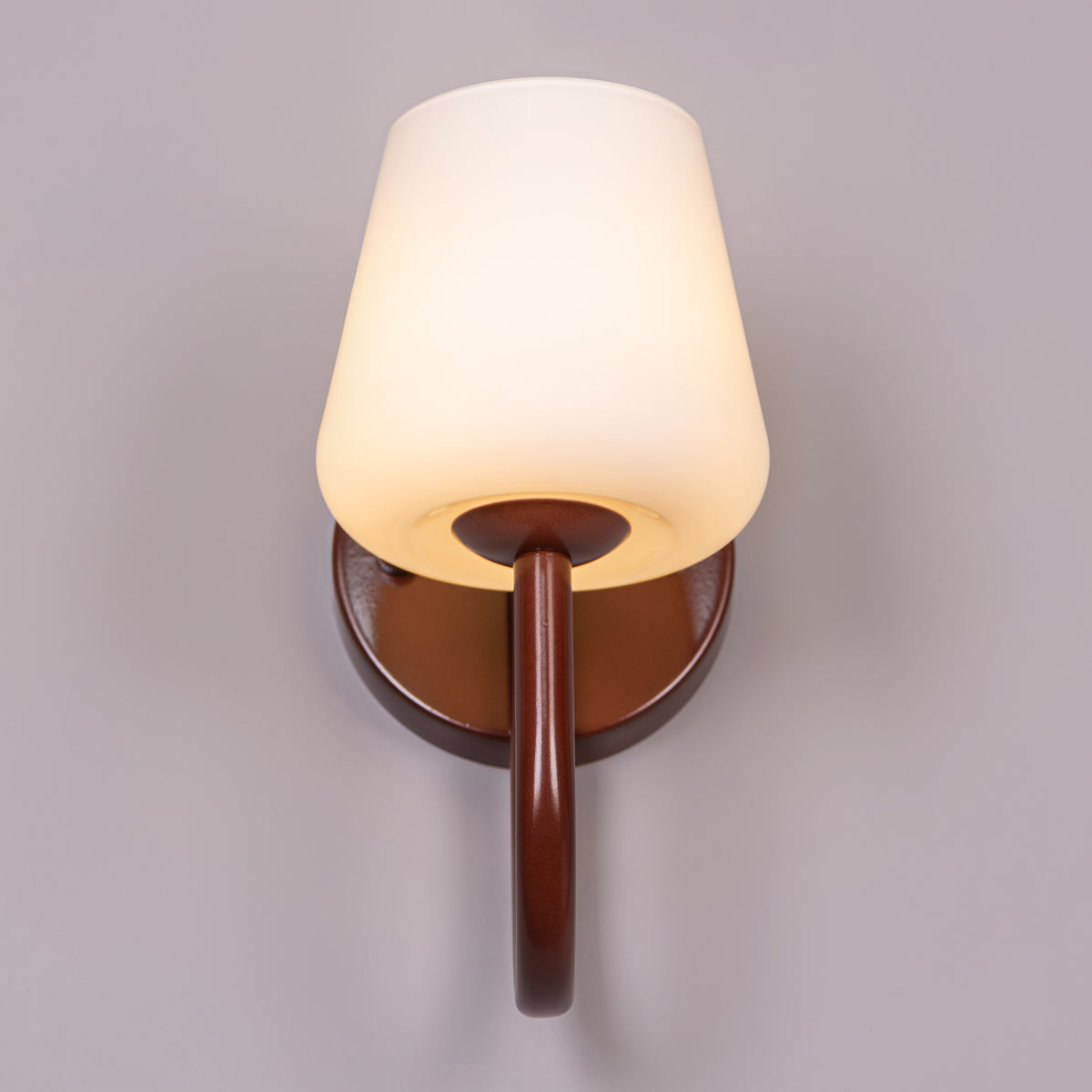 The Poet's Flame (Brown, White) Glass Wall Light