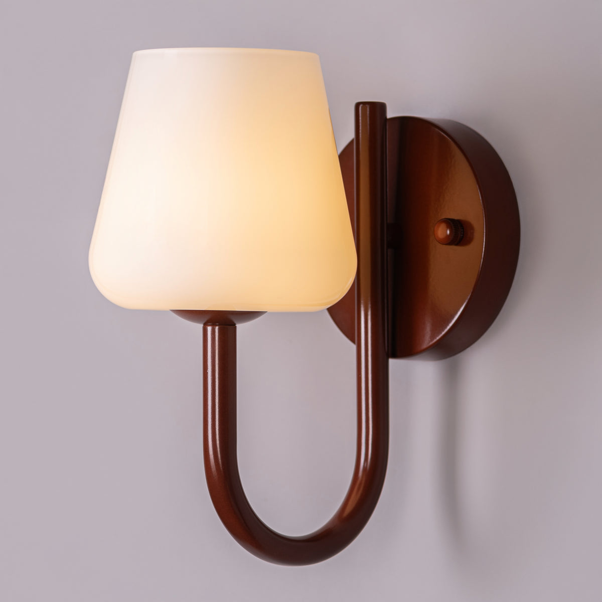 The Poet's Flame (Brown, White) Glass Wall Light