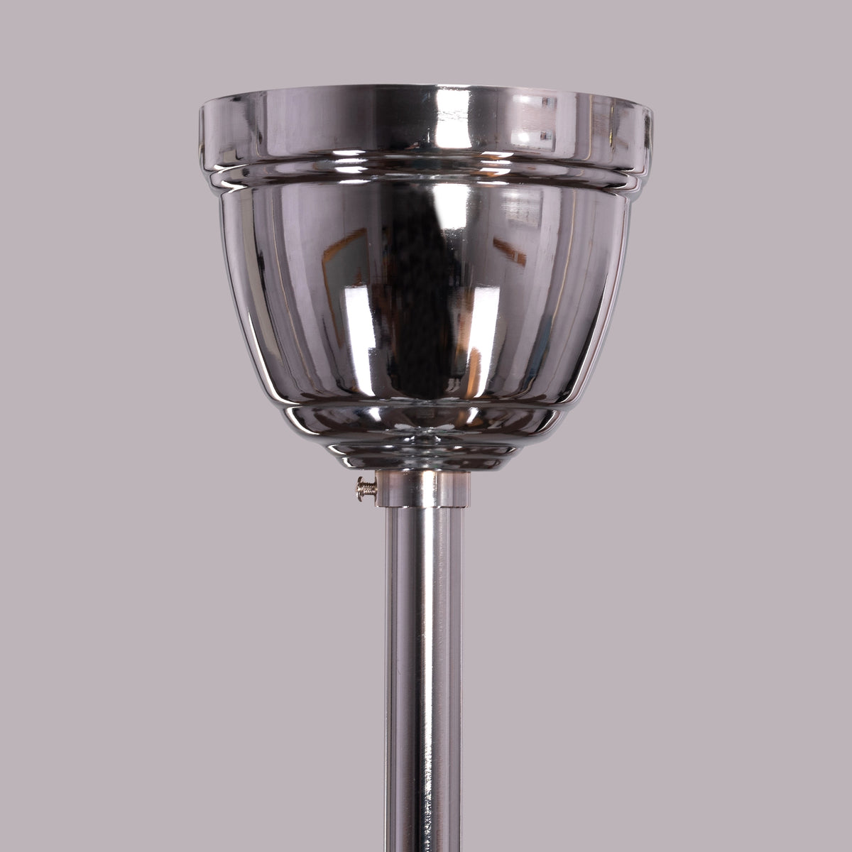 Bond Street (137 cm Span, Chrome Finish Metal Body, Walnut Finish ABS Blades) Chandelier Ceiling Fan