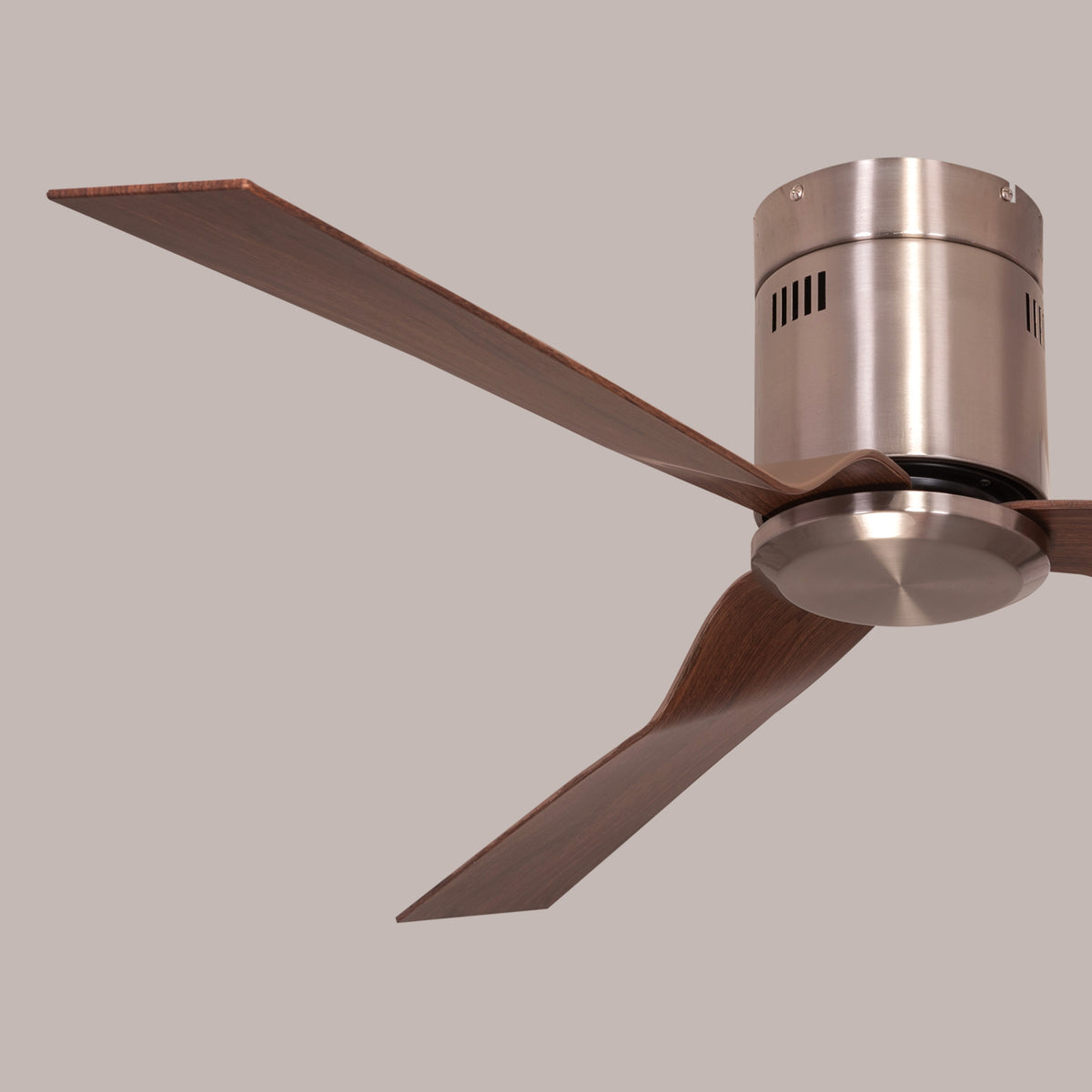 Saratoga (127 cm Span, Chrome Finish Metal Body, Teak Wood Finish ABS Blades) Ceiling Fan
