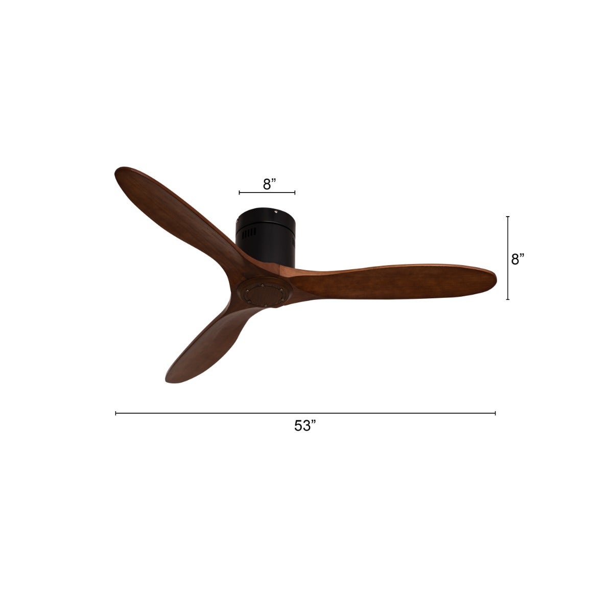 Devil's Advocate (135 cm Span, Black Finish Metal Body, Teak Wood Finish Wooden Blades) Ceiling Fan