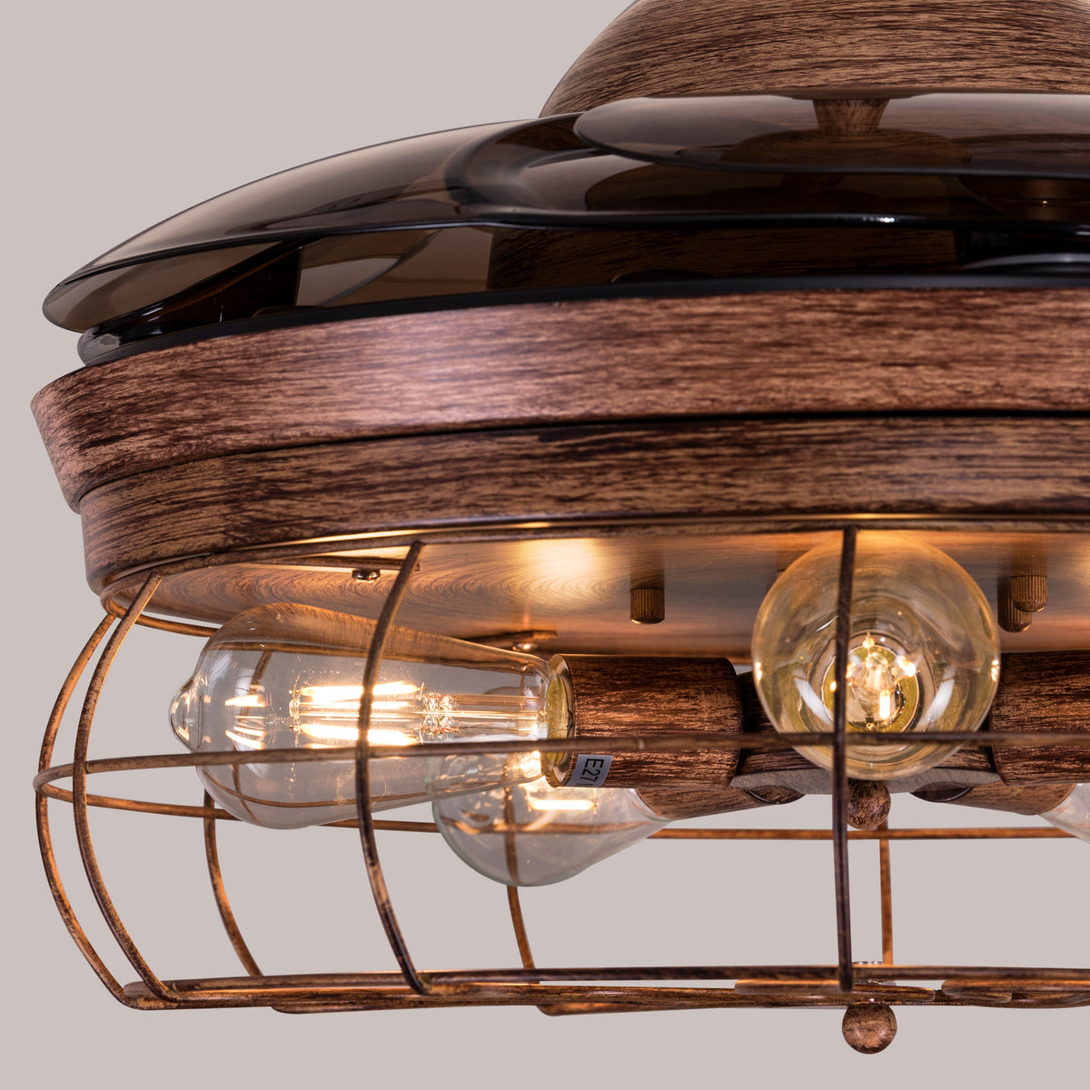Sundowner (112 cm Span, Brown Finish Metal Body, Fan Blades In Translucent Brown Ceiling ABS Plastic) Ceiling Fan
