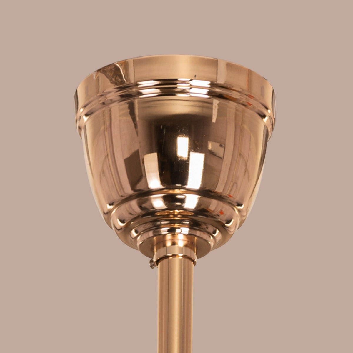Silver Lining (112 cm Span, Matte Gold Finish Metal Body, Transparent ABS Blades) Dimmable LED With Remote Control Crystal Chandelier Ceiling Fan