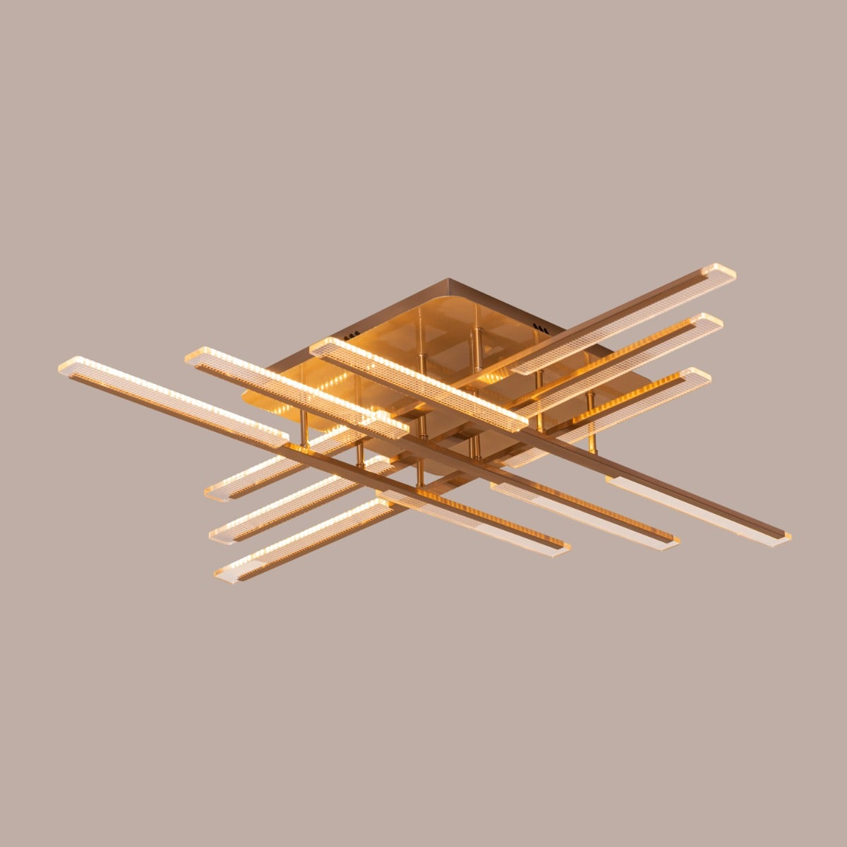 Evening Glow (Large, Gold, 3 Colour Dimmable LED with Remote Control) Ceiling Light