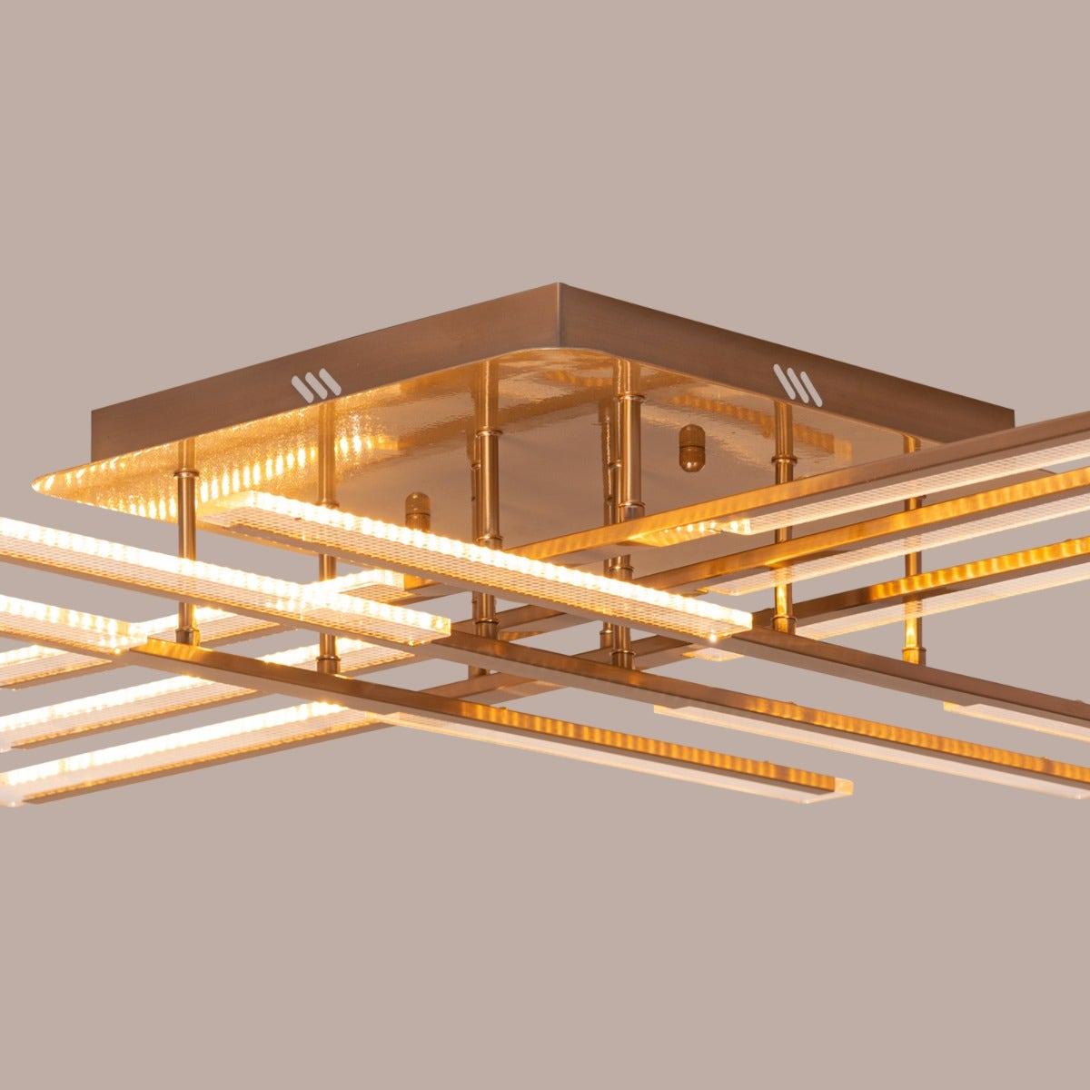 Evening Glow (Large, Gold, 3 Colour Dimmable LED with Remote Control) Ceiling Light