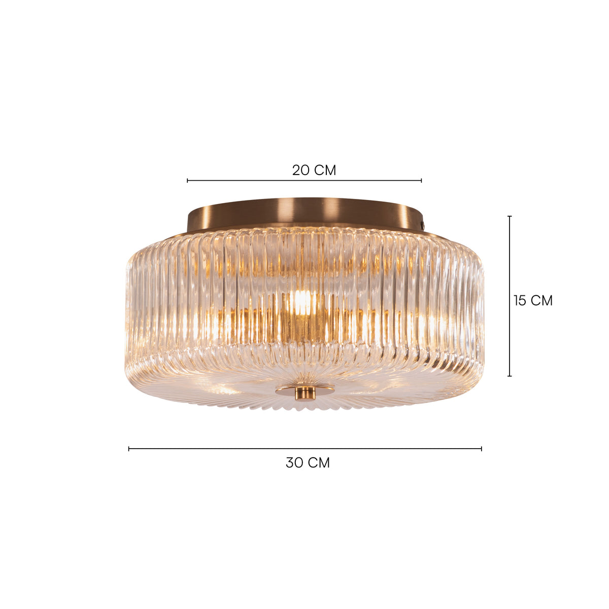Sunwave (Gold) Textured Glass Ceiling Light