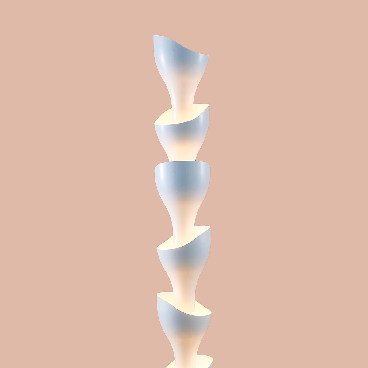 Snow Cone (Wood/White) Floor Lamp
