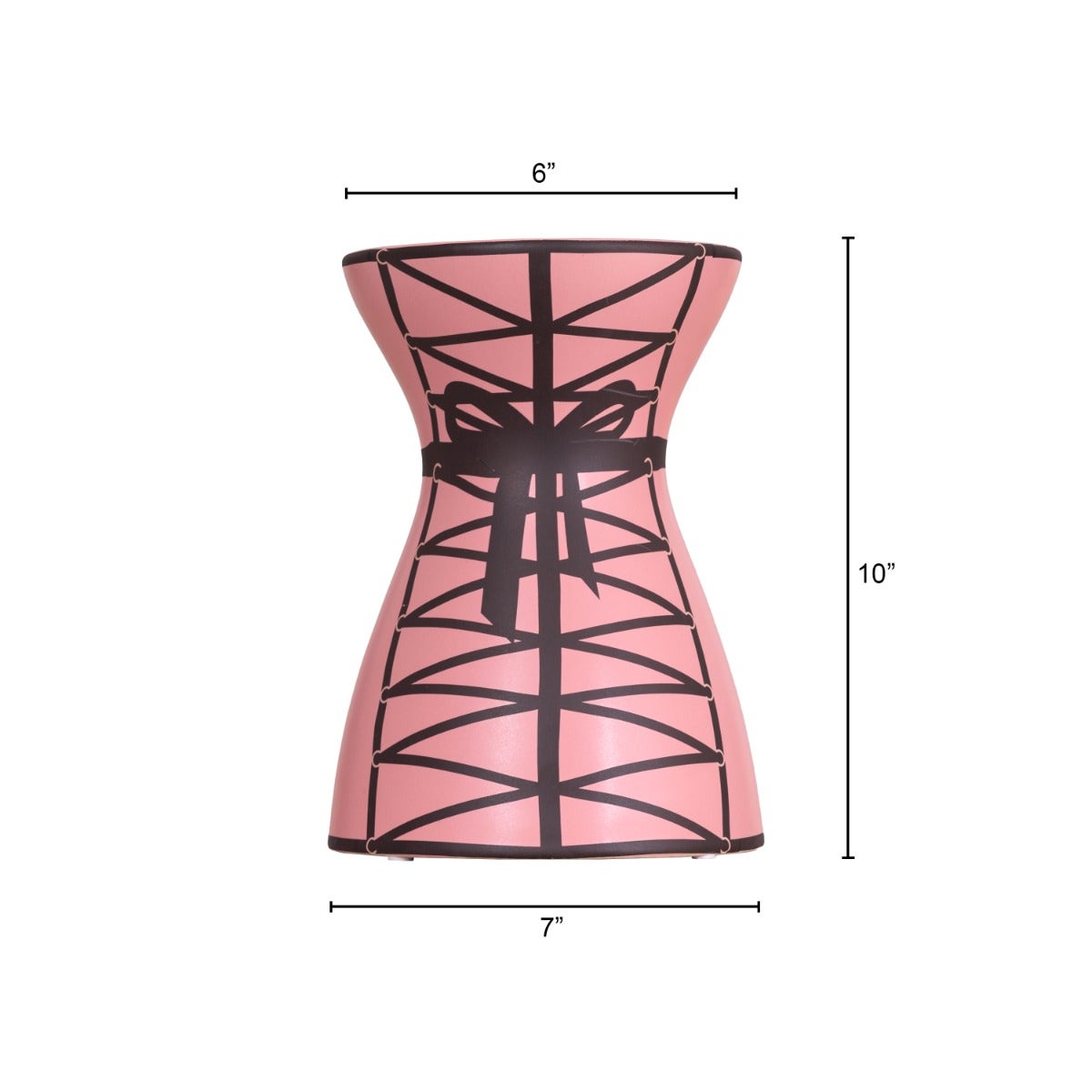 Tie Me Pretty (Black/ Pink) Ceramic Vase