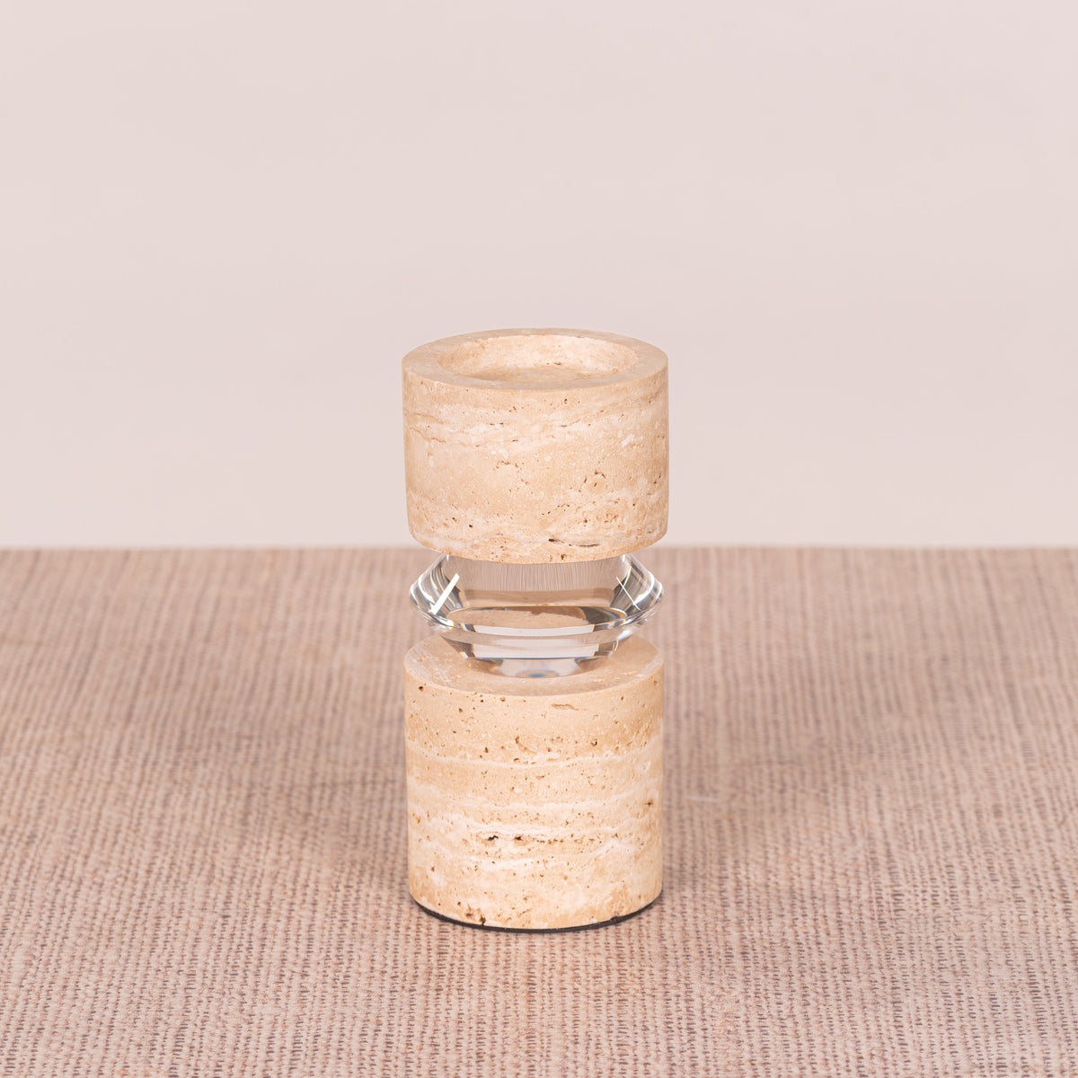 Like Water (Medium, Beige) Marble Candle Holder